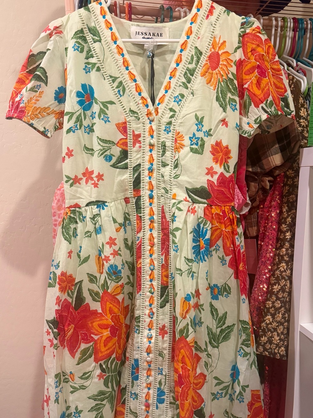 JessaKae Large Leilani dress in Garden Fiesta - Floral Embroidery